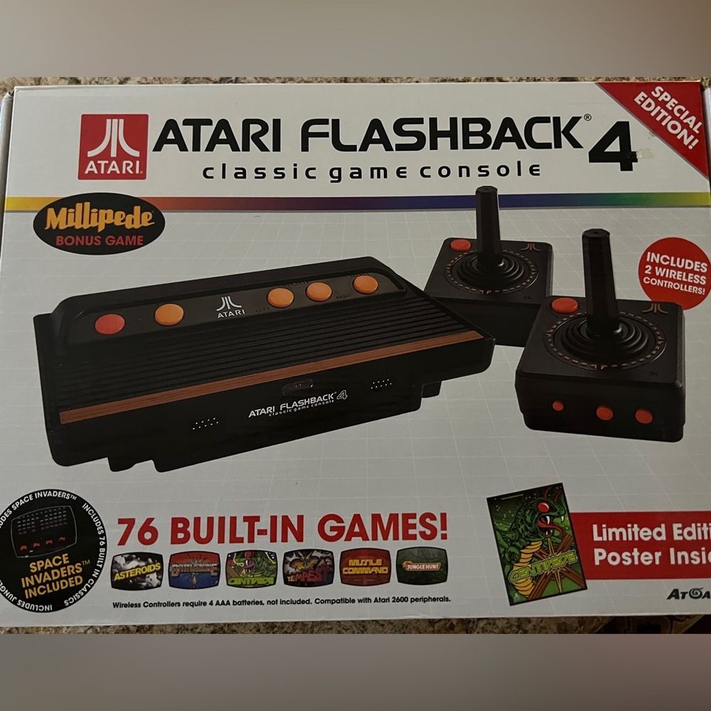 Games Atari Flashback 4 Classic Game Console 76 Built in games in Console BNIB